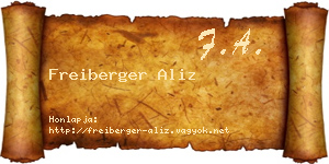 Freiberger Aliz névjegykártya